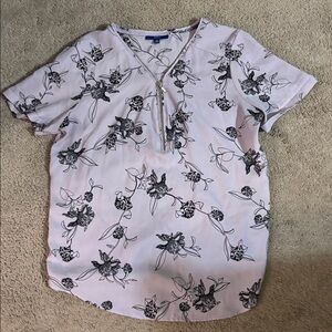 Floral Print Blouse with Zipper Detail